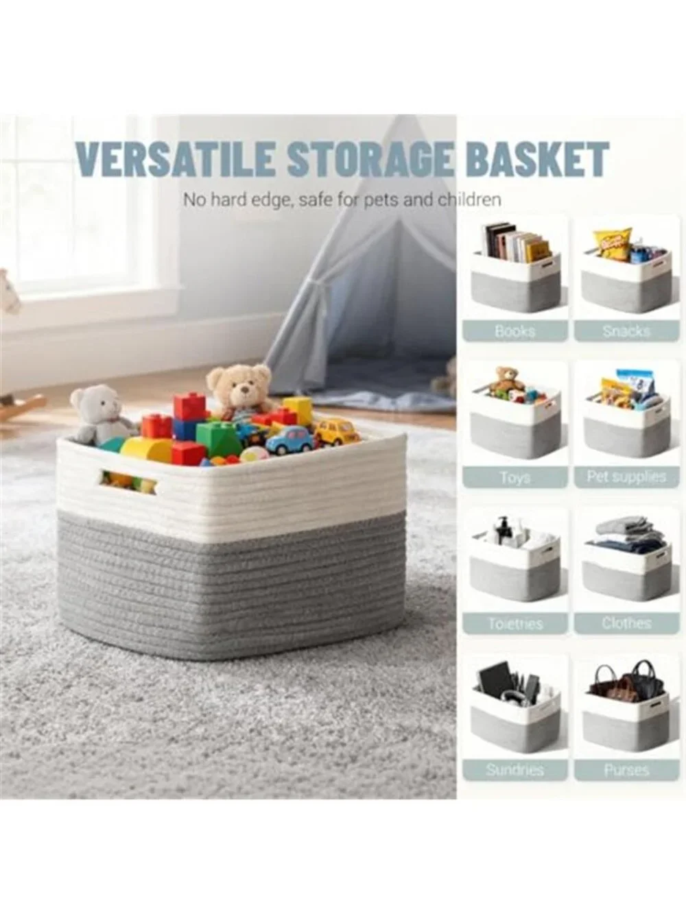New 5 Pack Woven Storage Baskets, Decorative Storage Bins for Organizing